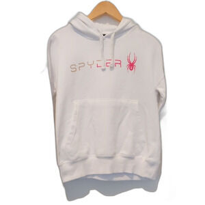 Women's Spyder White Fleece Hoodie with Pink Logo Size M